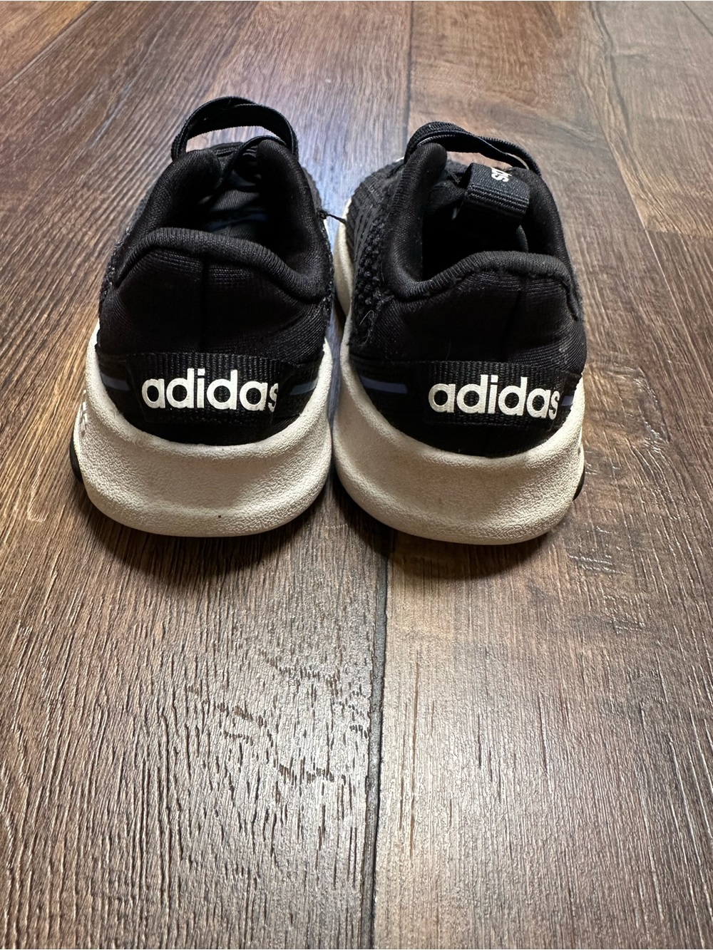 adidas Kids Black Knit Sneakers with White Soles